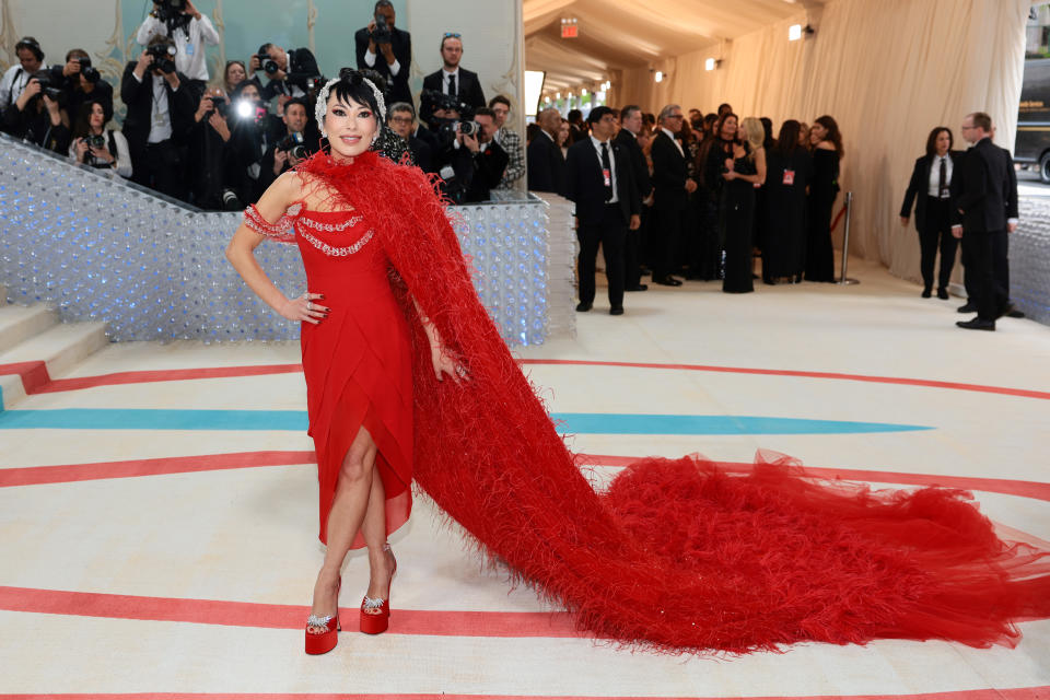 Christine Chiu en la alfombra roja de la Met Gala 2023. (Photo by Dimitrios Kambouris/Getty Images for The Met Museum/Vogue)