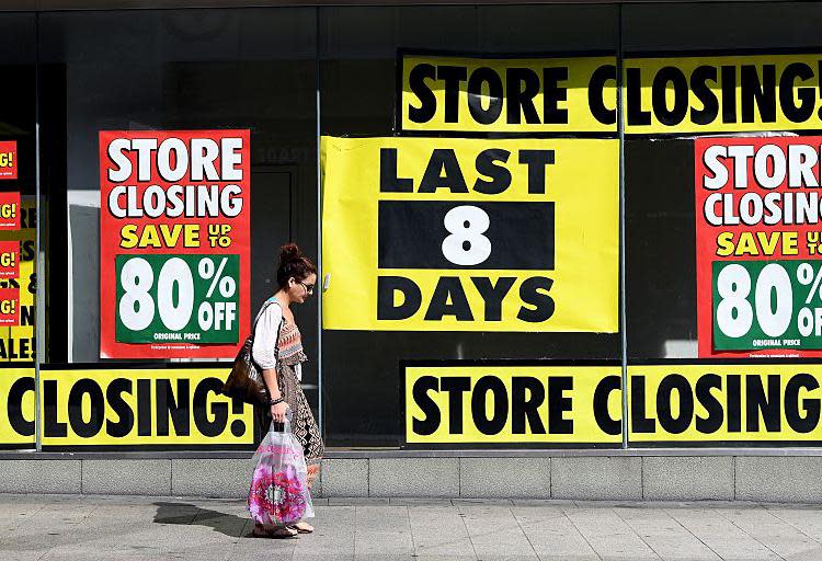 Retail sales plunged last month by the most in at least 24 years as problems facing UK high streets deepened.Sales slumped 2.7 per cent in May, the largest drop ever recorded in the British Retail Consortium and KPMG monitor which has been going since January 1995.Like-for-like sales, taking out the effect of the timing of Easter, fell 3 per cent in the four weeks to 25 May compared to the same period a year ago.Helen Dickinson, chief executive of the British Retail Consortium (BRC), warned the poor figures could lead to further store closures and job losses in a year that has already seen several retailers go bust - including HMV, Debenhams and LK Bennett.She added: “While May 2018 offered almost unbroken sunshine, topped off by the run up to the World Cup and the marriage of Meghan and Harry, May 2019 delivered political and economic uncertainty.”Food sales dropped for the first time since June 2016, and there were also falls in sales of clothing, footwear and outdoor goods compared with a month earlier.Paul Martin, UK head of retail at KPMG, pointed out that growth in online sales was also slower than usual.He warned: “The extremely low growth online is real cause for concern, especially with almost a third of all non-food sales today being made online.“This trend has continued to manifest itself over the last year and requires real focus from the retail community.”