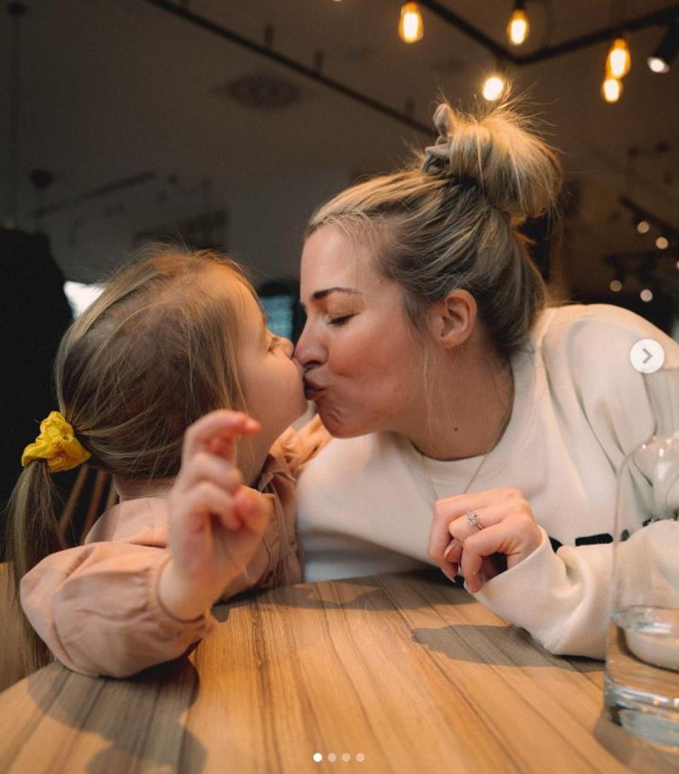 Gemma Atkinson pictured with her three-year-old daughter Mia (Instagram)