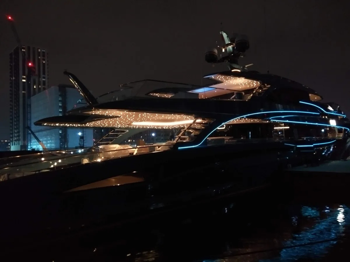 Photos show a Russian businessman's $50 million superyacht docked in London with..