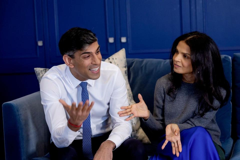 Rishi Sunak and Akshata Murty in their Grazia interview (Simon Walker / No 10 Downing Street)