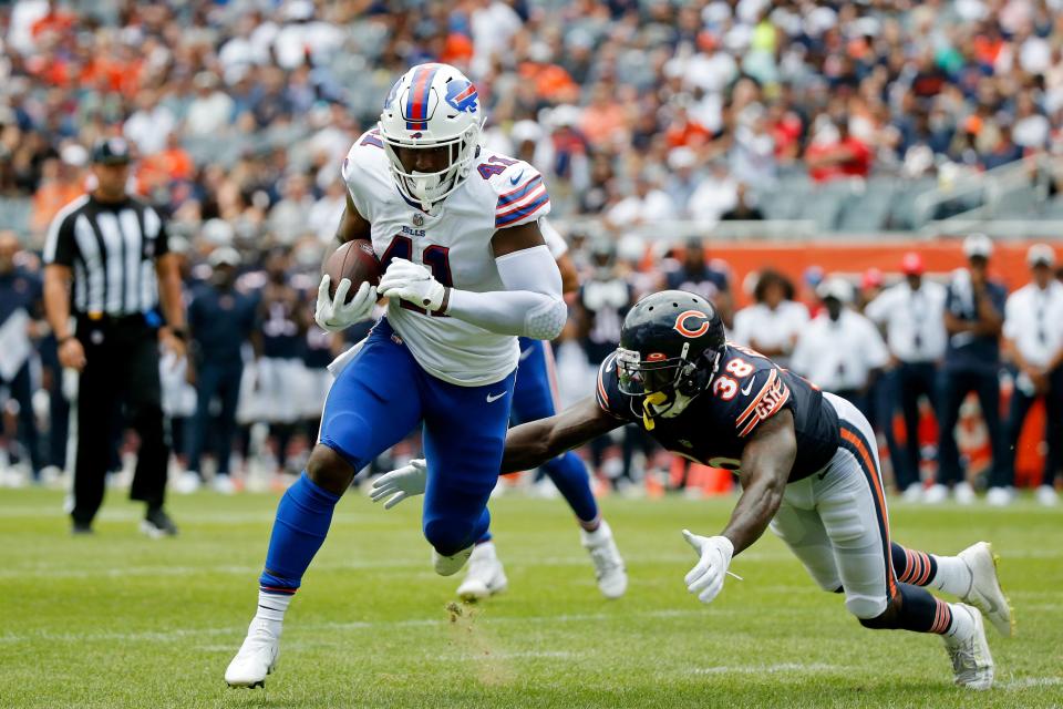 Reggie Gilliam scoring a touchdown last year in a preseason game against the Bears.