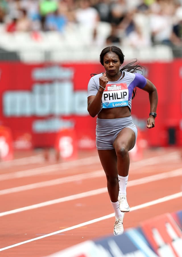 Asha Philip was also in action on Sunday 