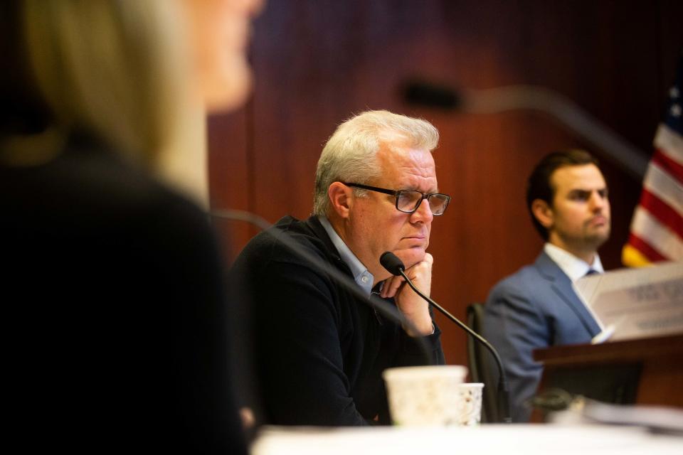 Commissioner Doug Zylstra listens during an Ottawa County board meeting Tuesday, Jan. 10.