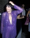 <p>Actress Liza Minelli could often be found dominating the public eye in the '70s. This vibrant look was just one of many colorful outfits she wore out and about. Liza wore this purple ensemble to celebrate one of her birthdays at Studio 54, the club where anyone who was anyone could be found in the '70s and '80s. <br></p><p><a class="link " href="https://www.amazon.com/IBTOM-CASTLE-Sleeveless-Jumpsuits-Rompers/dp/B0863T3QNJ?tag=syn-yahoo-20&ascsubtag=%5Bartid%7C10055.g.40049154%5Bsrc%7Cyahoo-us" rel="nofollow noopener" target="_blank" data-ylk="slk:Shop Purple Jumpsuit">Shop Purple Jumpsuit</a></p><p><a class="link " href="https://www.amazon.com/Allegra-Womens-Holographic-Metallic-X-Small/dp/B09NPM7MLQ?tag=syn-yahoo-20&ascsubtag=%5Bartid%7C10055.g.40049154%5Bsrc%7Cyahoo-us" rel="nofollow noopener" target="_blank" data-ylk="slk:Shop Sparkly Jacket">Shop Sparkly Jacket</a></p><p><a class="link " href="https://www.amazon.com/MapofBeauty-Black-Cosplay-Party-Straight/dp/B01K9FQ658?tag=syn-yahoo-20&ascsubtag=%5Bartid%7C10055.g.40049154%5Bsrc%7Cyahoo-us" rel="nofollow noopener" target="_blank" data-ylk="slk:Shop Wig">Shop Wig</a></p>