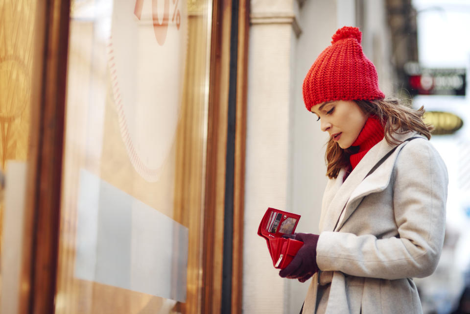 Woman spent all her money during Christmas shopping