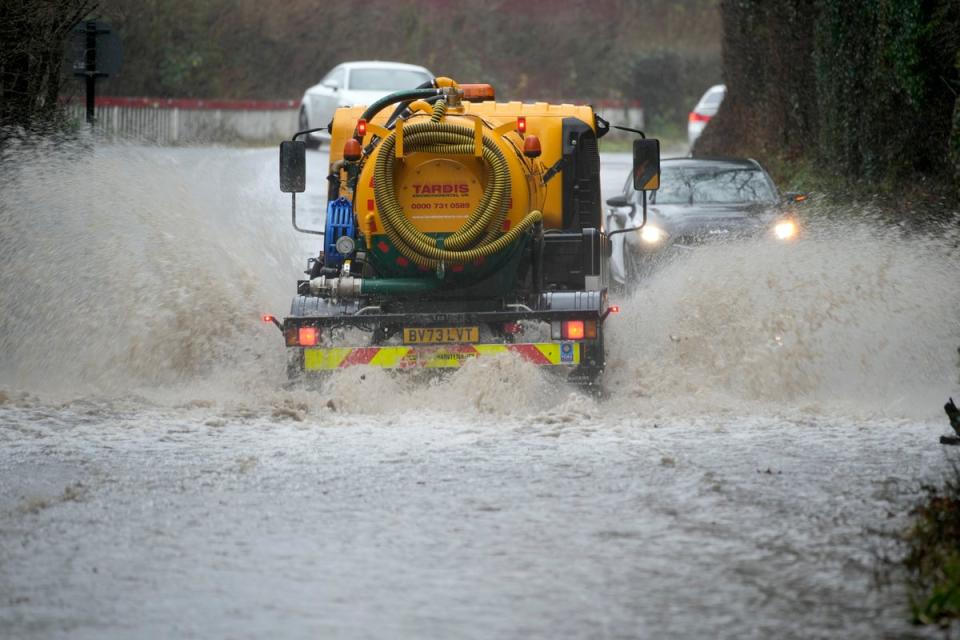 Flash floods hit the UK after torrential rain fell across parts of the country (Getty)