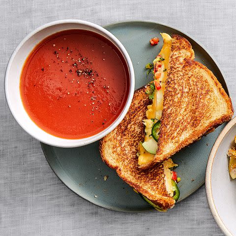Leslie Grow | <a href="https://www.eatingwell.com/recipe/7889343/veggie-grilled-cheese-with-tomato-soup/" data-component="link" data-source="inlineLink" data-type="internalLink" data-ordinal="1">Veggie Grilled Cheese with Tomato Soup</a>