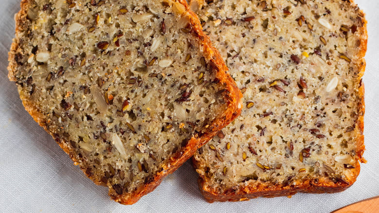 sliced sprouted grain bread