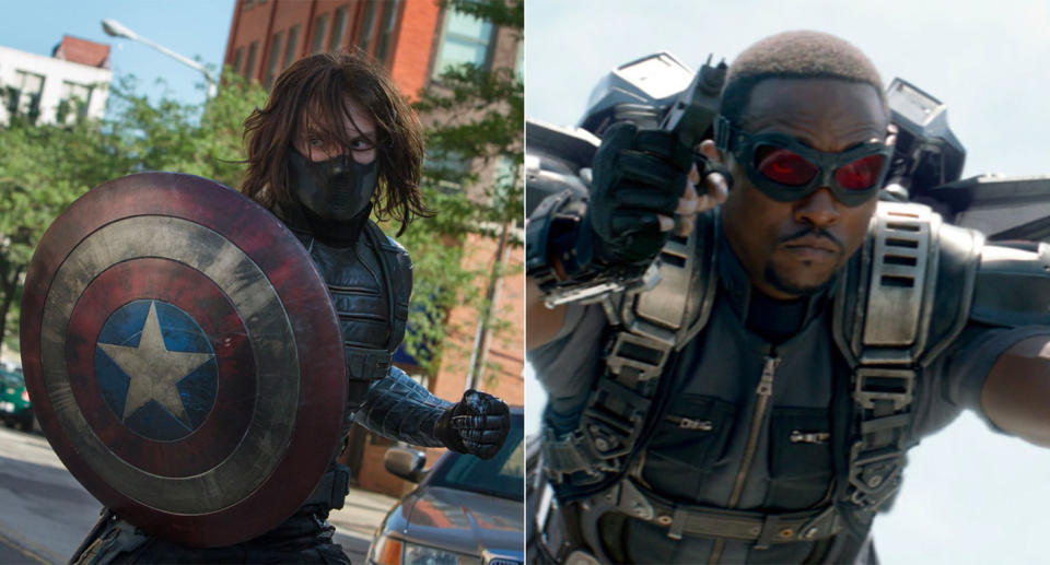 Bucky and Falcon have become fan favourites, earning their own spin-off TV series. (Disney)