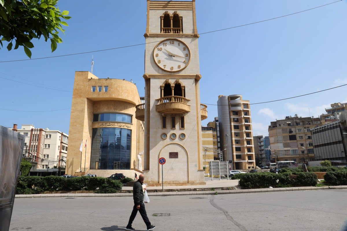 A clock tower in Beirut’s Jdeideh district (AFP via Getty Images)