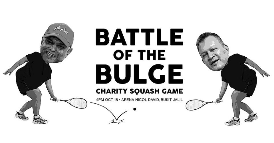 AirAsia Group CEO Tan Sri Tony Fernandes and businessman Tan Sri Mohamad Salim Fateh Din will play a charity squash game next month for a good cause. — Picture courtesy of Ormond Group