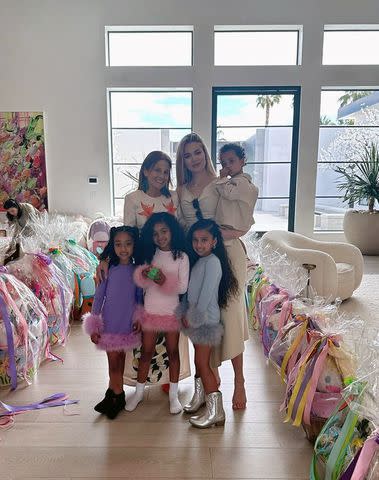 <p>Khloe Kardashian/Instagram</p> Khloé Kardashian spends Easter with her family while surrounded by decorations.