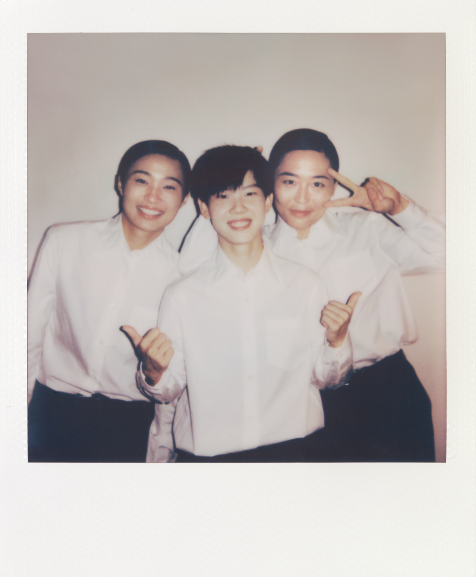 A Polaroid shot of Chinese Women's National Football Team members in Prada.