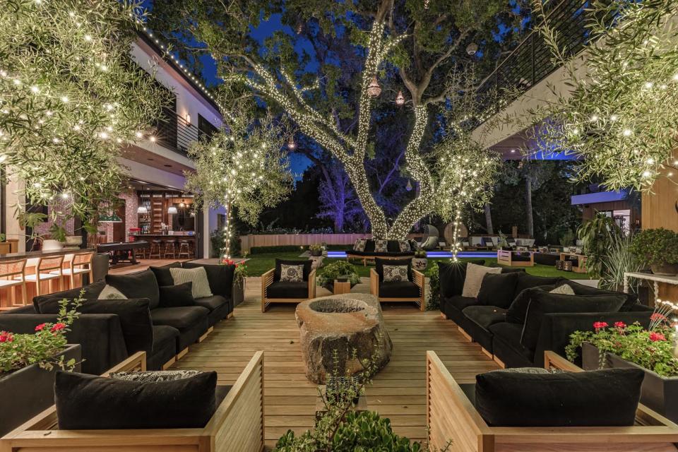 An outdoor lounge space on the property.