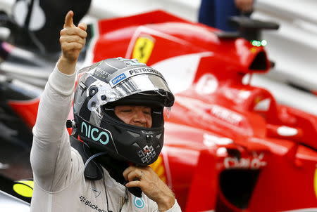 Mercedes Formula One driver Nico Rosberg of Germany reacts after winning the Monaco F1 Grand Prix in Monaco May 24, 2015. REUTERS/Stefano Rellandini