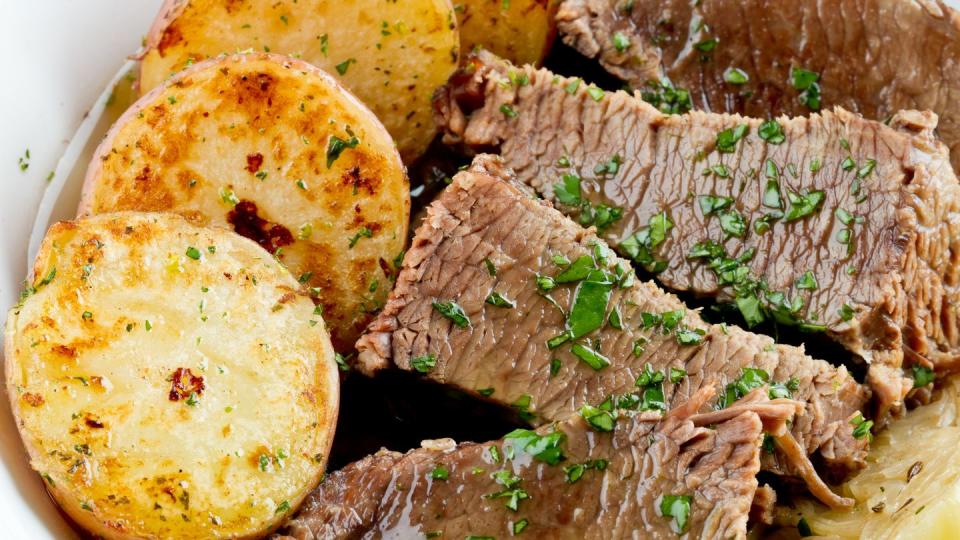 irish cuisine, corned beef, cabbage an roasted potatoes