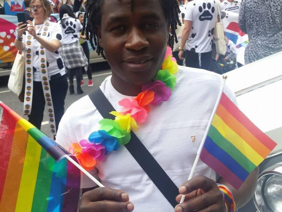 Mr Kyeyune attends an LGBT event in Manchester: Abbey Kyeyune