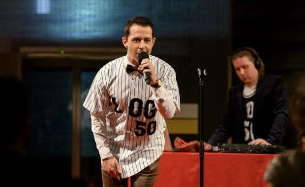 Jeremy Strong as Kendall Roy rapping in "Succession"<p>HBO</p>