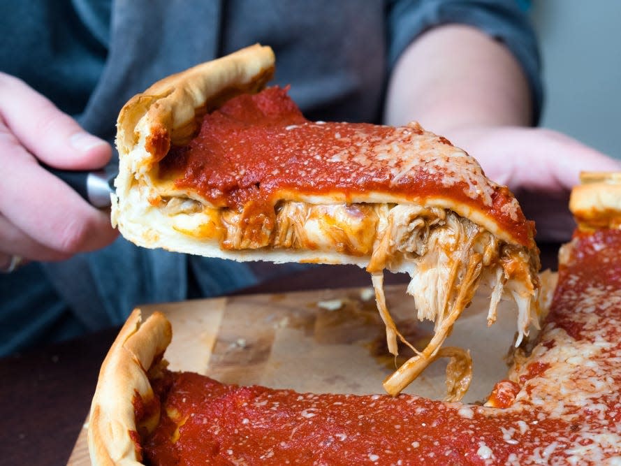 Chicago deep-dish pizza