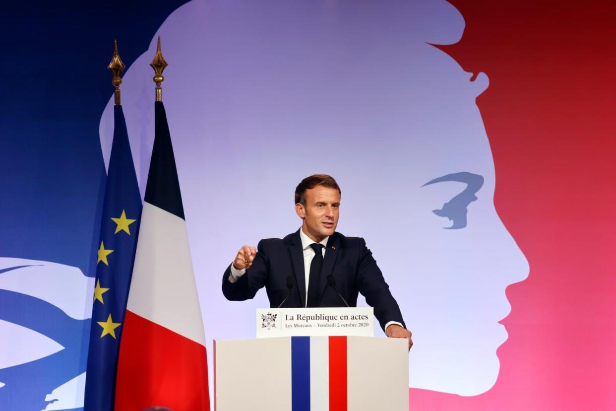 Emmanuel Macron lors de son discours sur les 