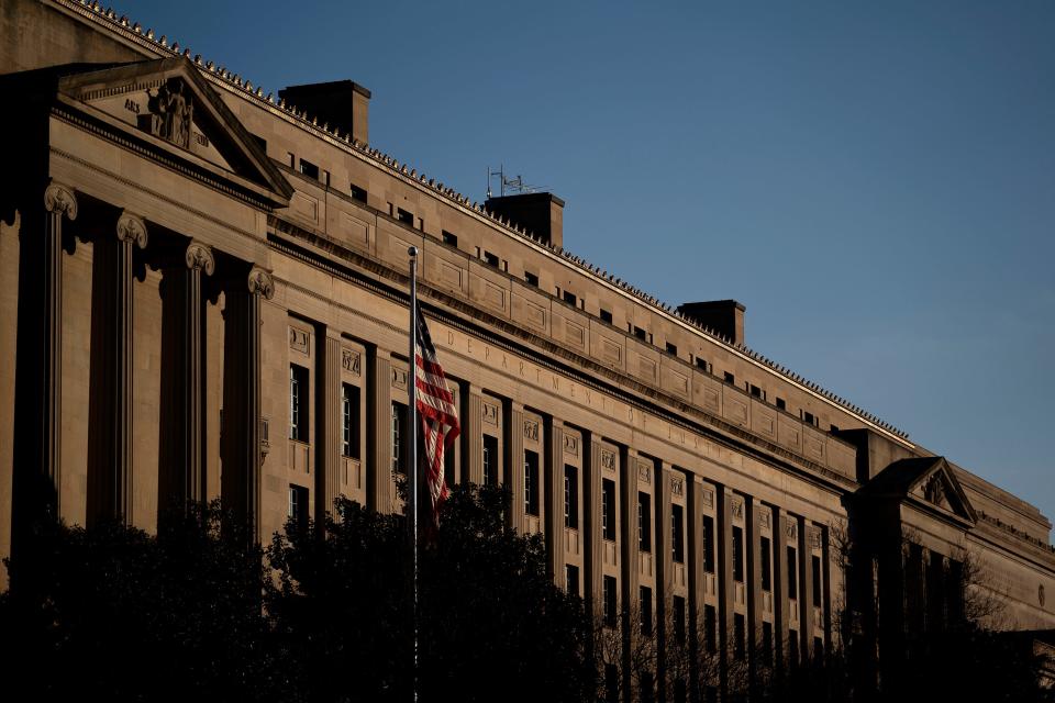 The Department of Justice headquarters in Washington, Dec. 22, 2021. (Stefani Reynolds/The New York Times)