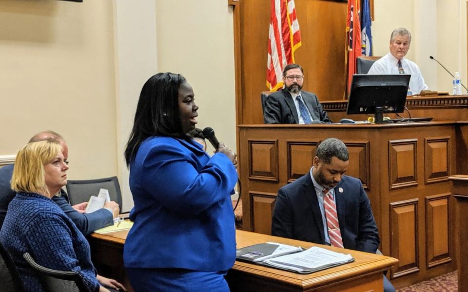 Juvenile Court Judge Sheila Calloway talks to Metro Council's public safety committee about Nov. 30 juvenile detention center escape.