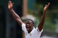 Cricket - Sri Lanka v South Africa -Second Test Match - Colombo, Sri Lanka - July 20, 2018 - South Africa's Kagiso Rabada appeals for an unsuccesful LBW wicket for Sri Lanka's Danushka Gunathilaka (not pictured). REUTERS/Dinuka Liyanawatte