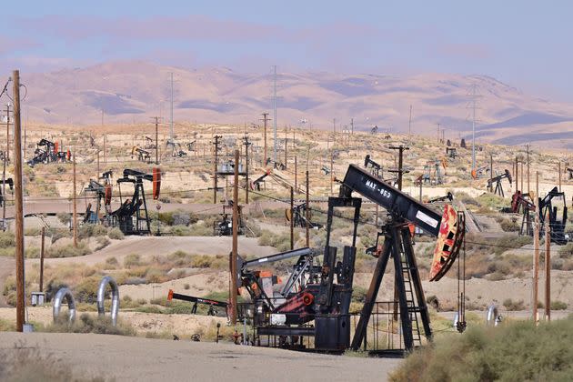 Pumpkins dot the landscape at the oil fields on the outskirts of Taft, Kern County, California, on September 19.  21.