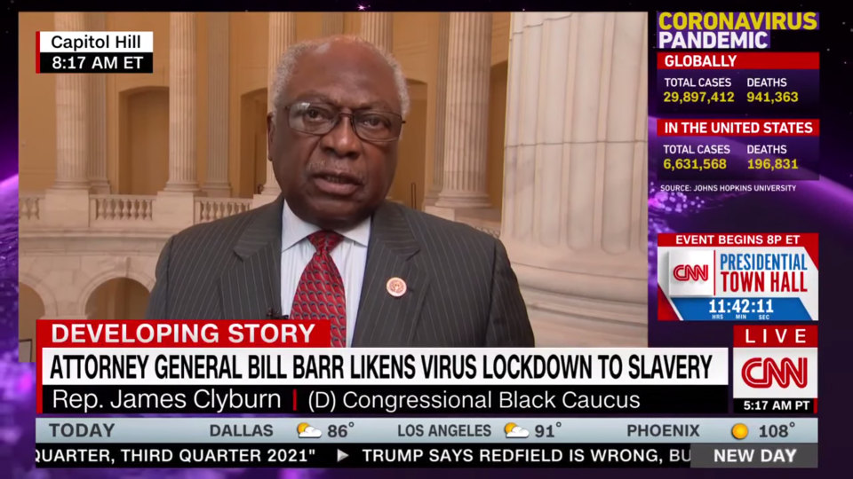 James Clyburn condemns Bill Barr on slavery-coronavirus comparison (CNN)
