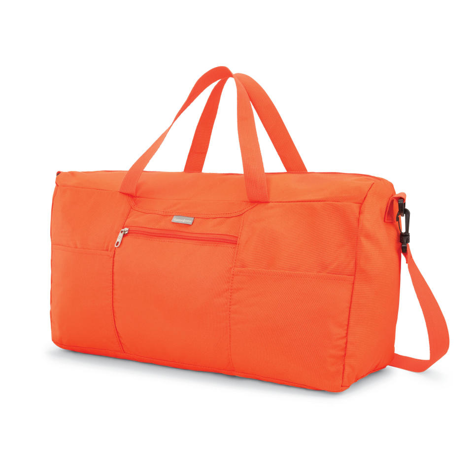 The Samsonite Foldaway Duffel in Orange Tiger