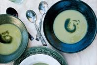 Inspired by bissara, an Egyptian bean-and-herb purée, this soup starts with both lima and green beans, simmered in chicken broth (you can use <a href="https://www.epicurious.com/ingredients/best-vegetable-broth-you-can-buy-at-the-grocery-store-or-online-article?mbid=synd_yahoo_rss" rel="nofollow noopener" target="_blank" data-ylk="slk:vegetable broth;elm:context_link;itc:0;sec:content-canvas" class="link ">vegetable broth</a> if you want to go meat-free) and puréed until silky. The herbs—parsley, cilantro, dill, and mint—are blended with olive oil so that you can finish the soup with a verdant drizzle that brings bright flavor to every bite. <a href="https://www.epicurious.com/recipes/food/views/cool-jade-soup-354519?mbid=synd_yahoo_rss" rel="nofollow noopener" target="_blank" data-ylk="slk:See recipe.;elm:context_link;itc:0;sec:content-canvas" class="link ">See recipe.</a>