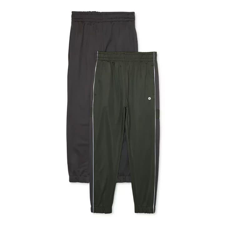 RBX Boys Active Tricot Jogger Sweatpants, 2-Pack, Sizes 4-16 in Green and Dark Gray