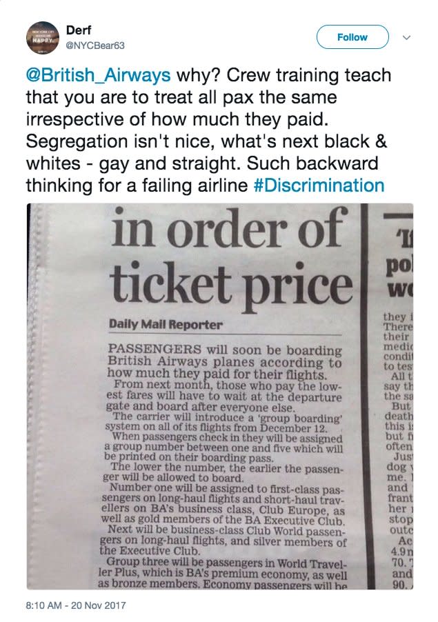 british airways tweet