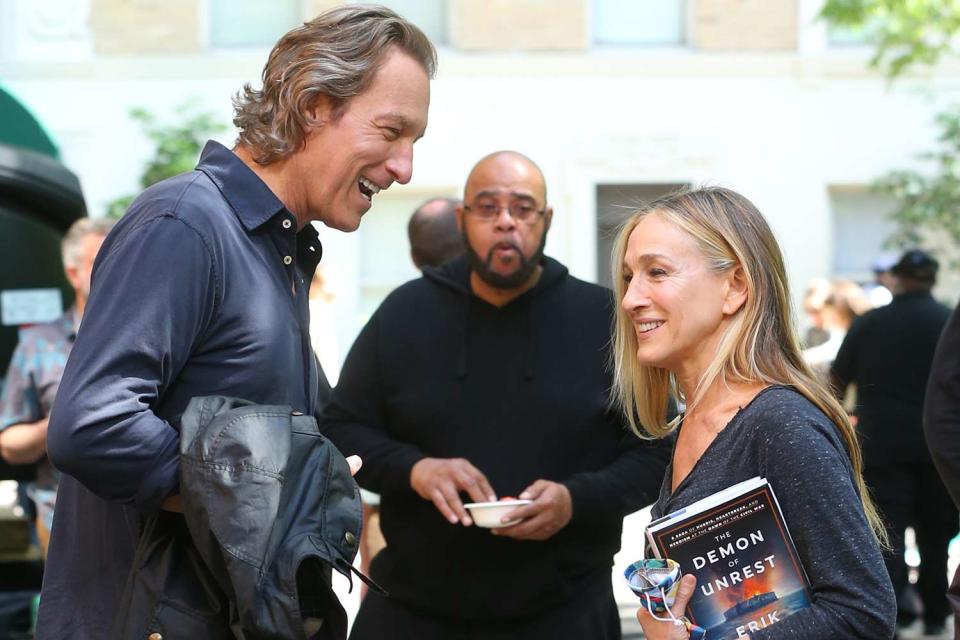 <p>Christopher Peterson / SplashNews.com</p> Sarah Jessica Parker reunites with John Corbett