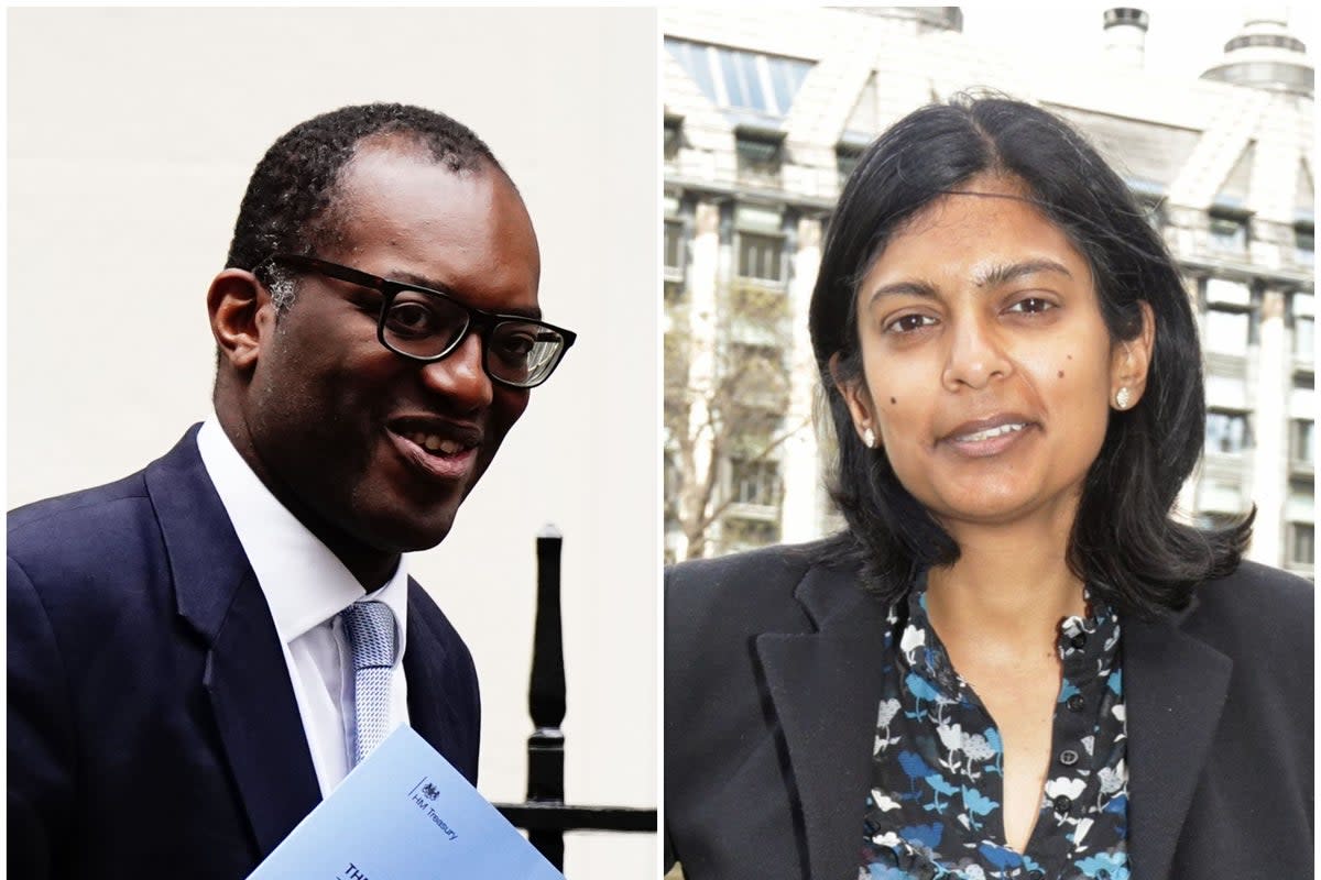 Kwasi Kwarteng and Rupa Huq (Aaron Chown/Yui Mok/PA)