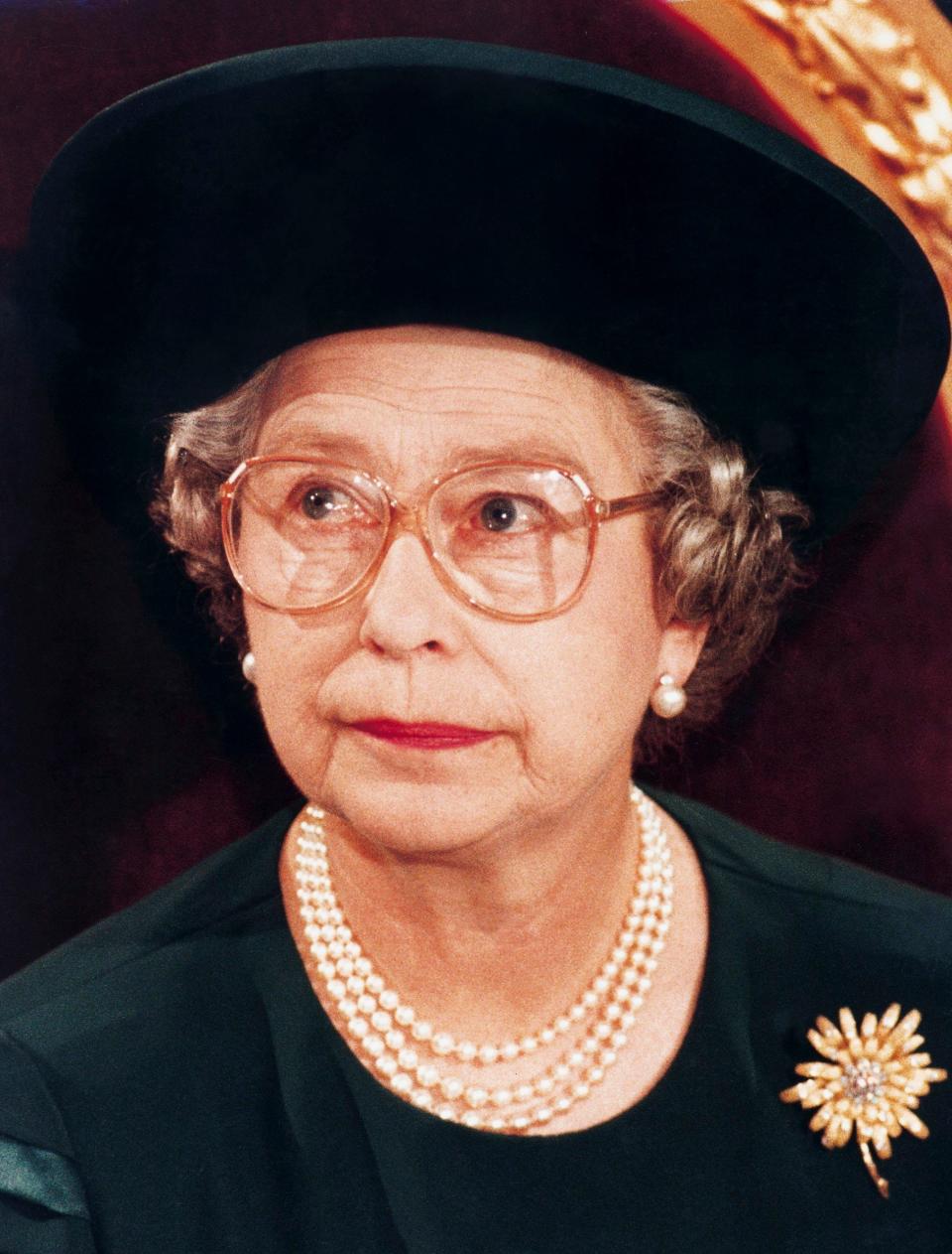 The Queen making her Annus Horribilis speech at the Guildhall in 1992 - Pool Photograph/Corbis/Corbis via Getty Images