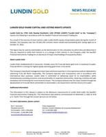 LUNDIN GOLD SHARE CAPITAL AND VOTING RIGHTS UPDATE (CNW Group/Lundin Gold Inc.)