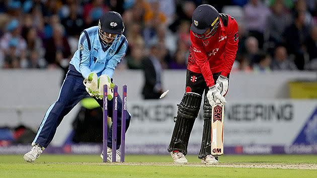 Rashid's delivery left Richardson stunned. Pic: Getty