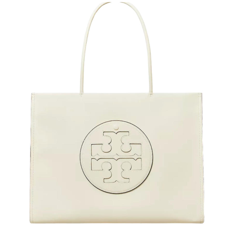 white Tory Burch Ella Tote