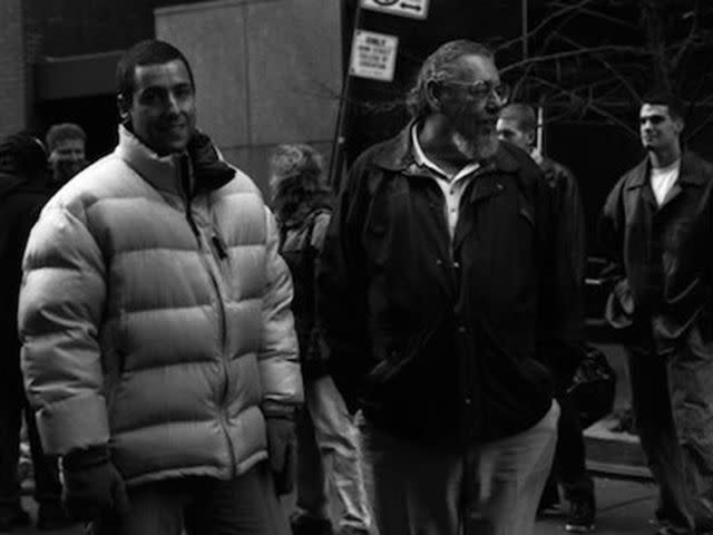 <p>Adam Sandler Twitter</p> Adam Sandler with his father, Stanley Sandler