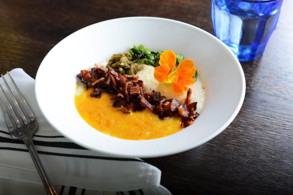 On The Regional's new Sunday brunch menu: loaded grits with bacon, hoop cheddar and roasted jalapeños. Chef Lindsay Autry's flagship restaurant is in West Palm Beach.