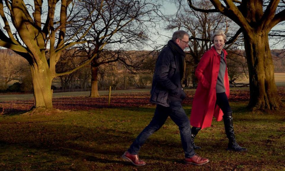 Theresa May with her husband, Philip, photographed by Annie Leibovitz for American Vogue.