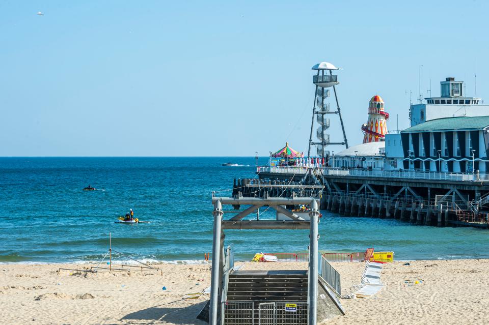 A muti-agency rescue operation was underway yesterday at Bournemouth beach (Max Willcock/BNPS)