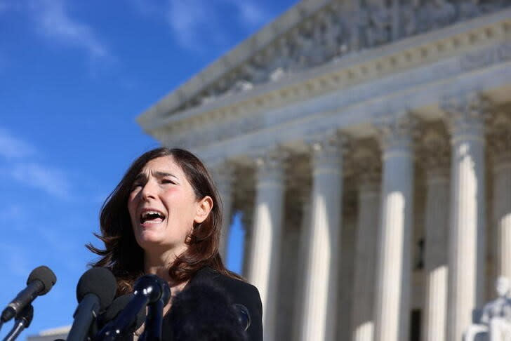 Anti-abortion and pro-abortion rights protesters gather outside Supreme Court in Washington