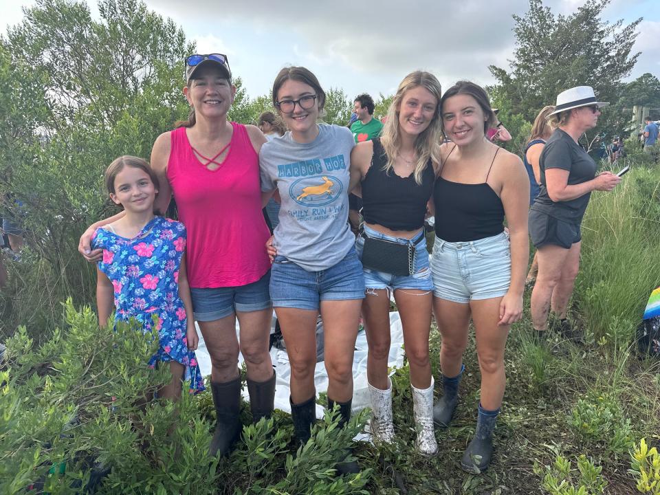 South Jersey residents Vicki and Elisabeth Rugenus, Emily and Kaylynn Hyson, and Kayla Gandy all made the trek to the big Pony Swim.