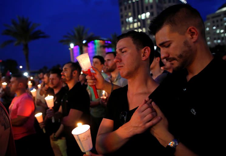 A candlelight vigil on June 13 for the victims of the shootings at the Pulse nightclub in Orlando, Fla. (Photo: Reuters/Jim Young)