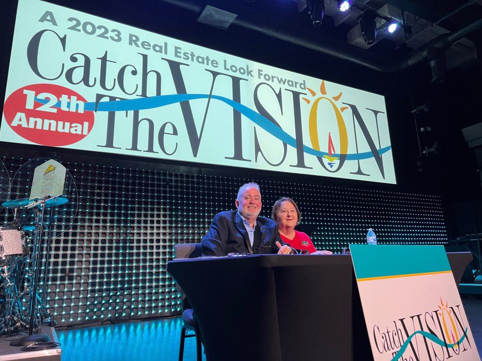 Bill Johnson Jr. (left) and Gloria Tate (right) hosted the 12th annual Catch The vision real estate event. March 13, 2023.