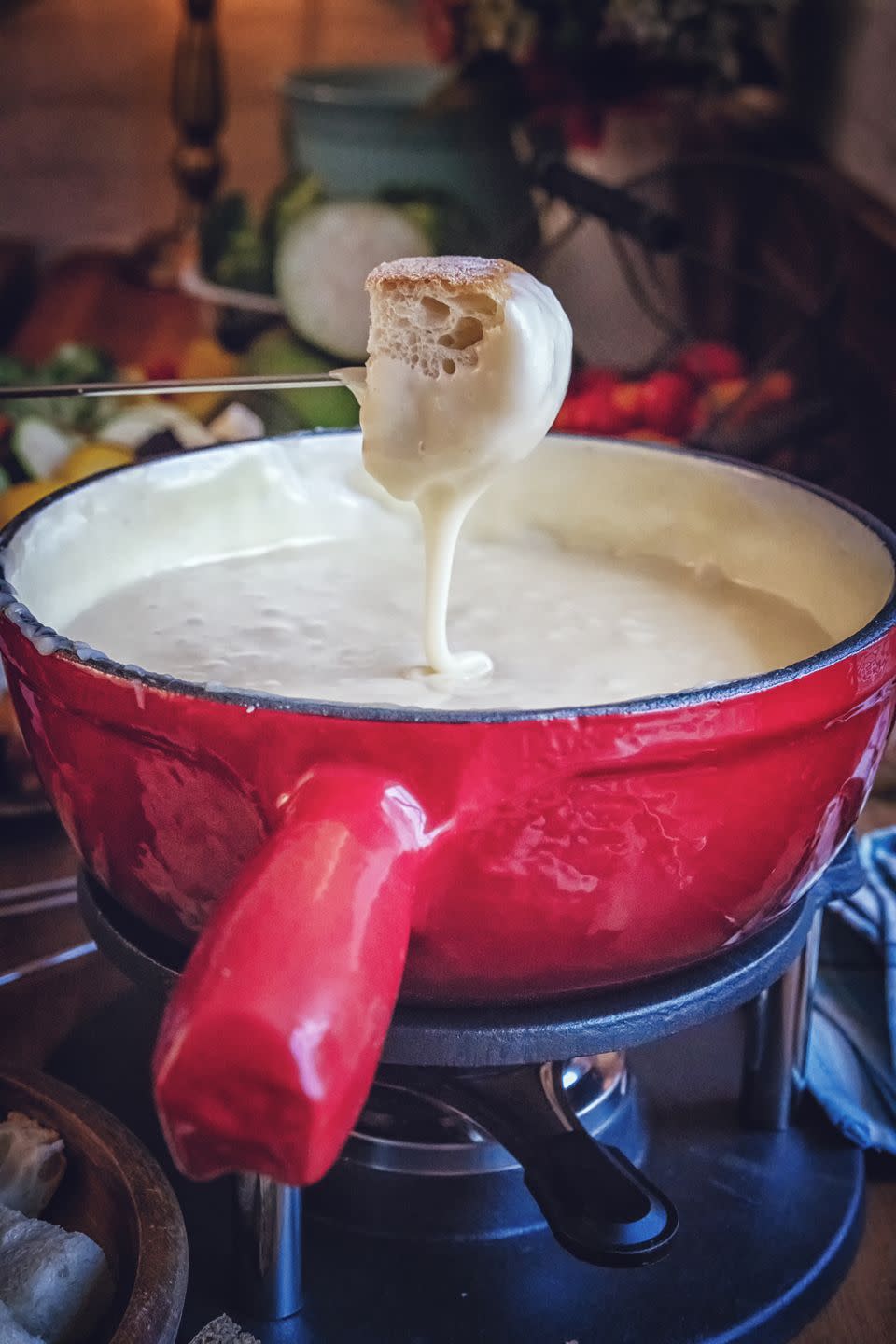 <p>Entertaining often involved fondue pots. It was all fun and games until somebody dropped melted cheese in their lap.</p>