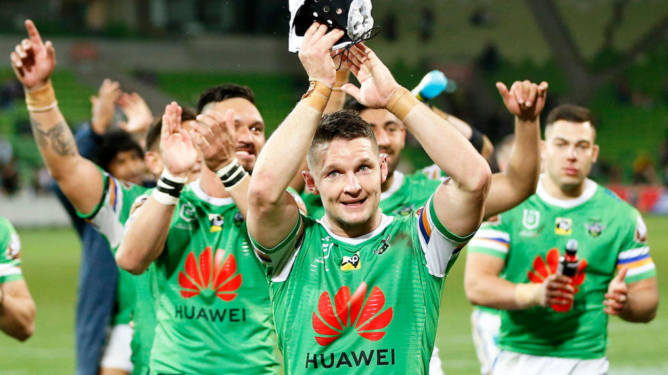 The Canberra Raiders beat the Melbourne Storm to set up a home preliminary final.